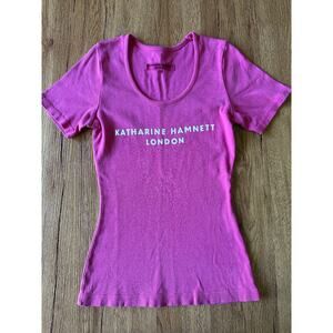 Katharine Hamnett Vtg Pink T Shirt Size Small
